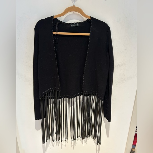Zara Jackets & Blazers - Zara Fringe Sweater Size M like new!
